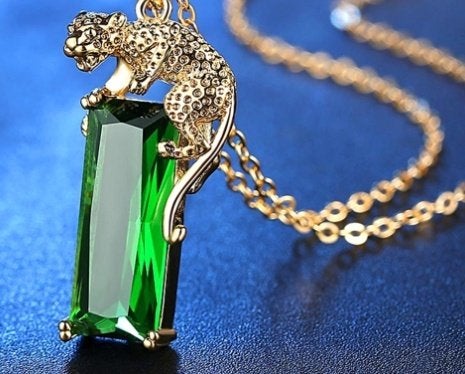 Fashion goud verguld luipaard kettinghanger met zirkoon, Overige materialen, Overige voorstellingen, Nieuw, Ophalen of Verzenden