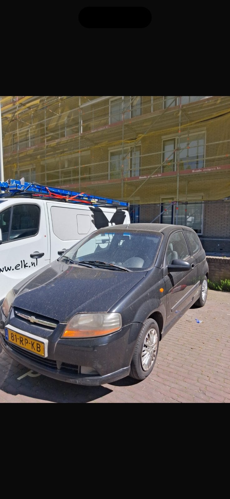 Chevrolet Kalos 1.4 16V 3D AUT 2005 Zwart, Auto's, 4 cilinders, Zwart, Origineel Nederlands, Particulier