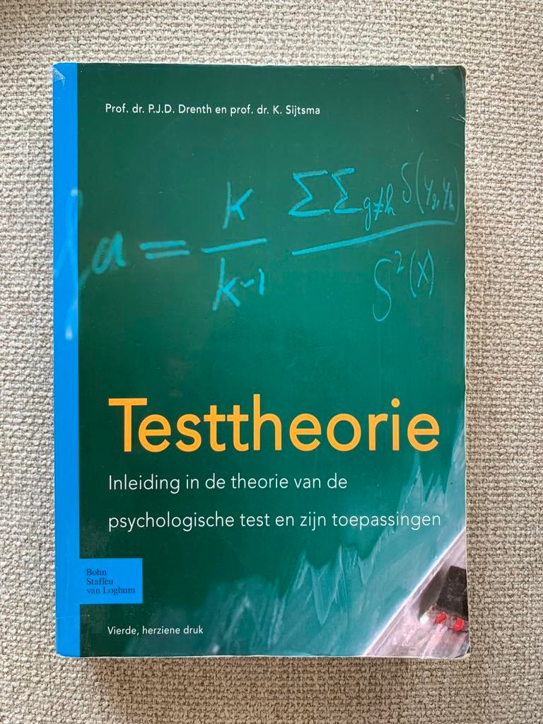 P.J.D. Drenth - Testtheorie, Boeken, Ophalen of Verzenden, Zo goed als nieuw, P.J.D. Drenth; K. Sijtsma