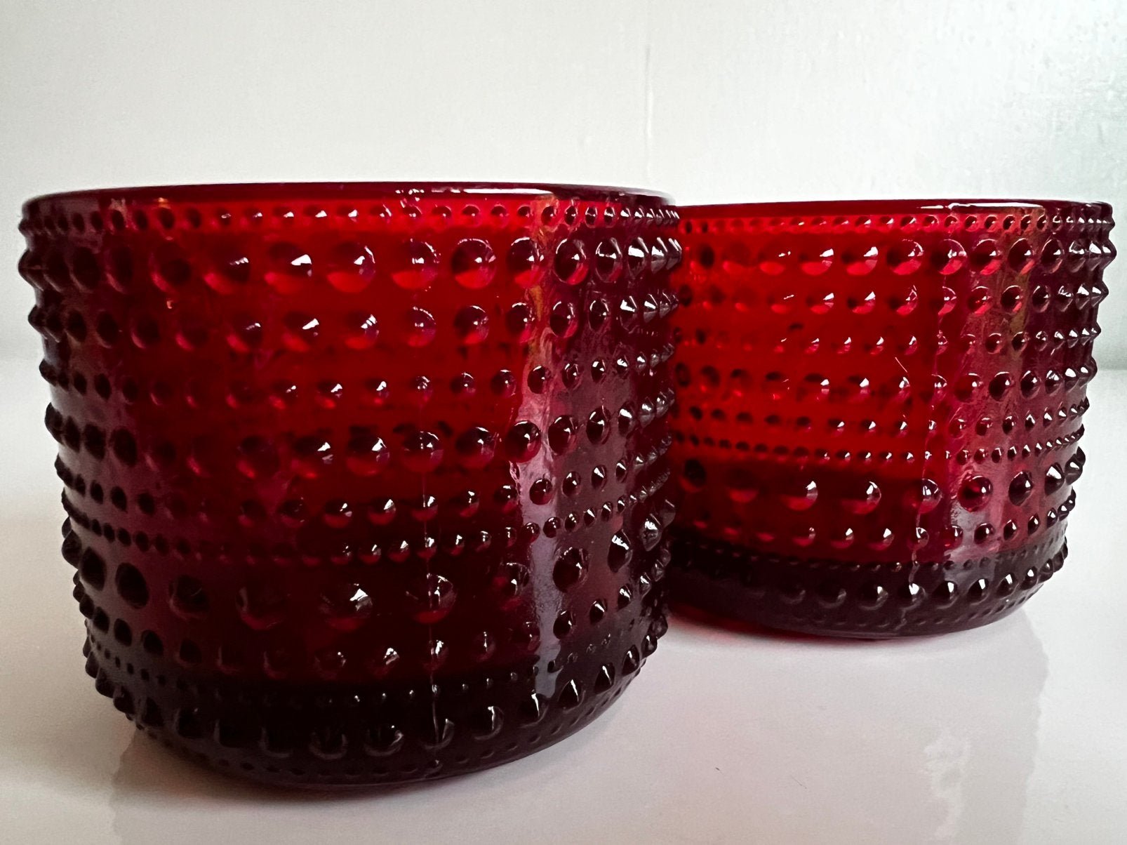 Iittala Kastehelmi Waxinelichthouder Red Punainen  P.STUK, Waxinelichthouder, Ophalen of Verzenden, Iittala, Glas
