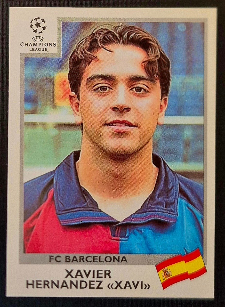 Panini Champions League Xavi Hernández - FC Barcelona, 00/01, Ophalen of Verzenden, Zo goed als nieuw, Sticker