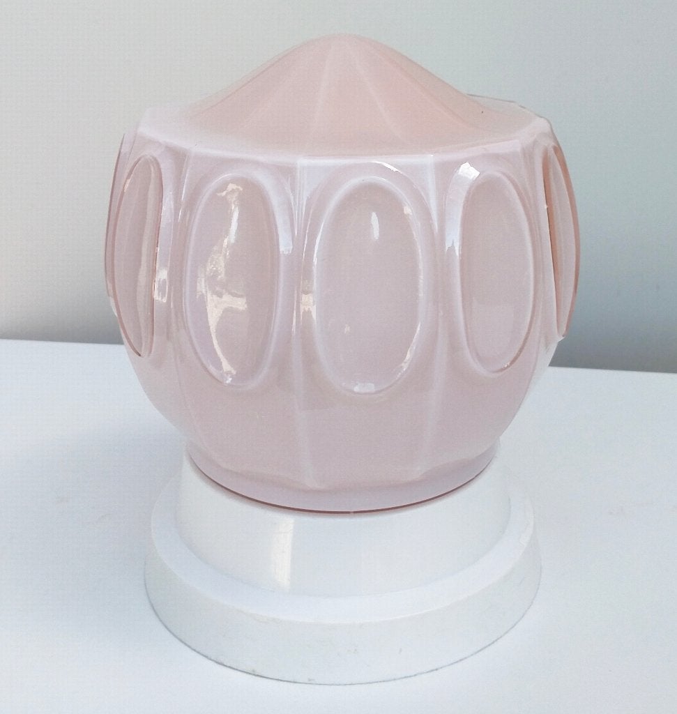 Antiek Glazen Jugendstil Thabur Lamp Bollamp Plafondlamp, Plafondlamp, E27 (groot), Ophalen of Verzenden, Glas