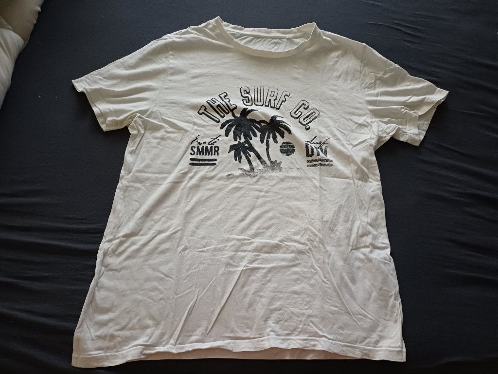 wit shirt zwarte opdruk Angelo Litrico mt L, Maat 52/54 (L), Angelo Litrico, Wit, Ophalen of Verzenden