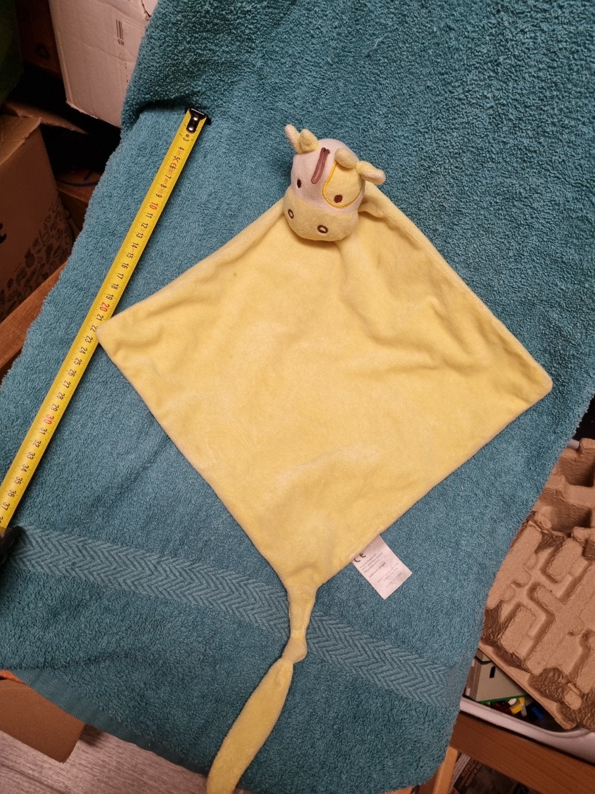 Gele koe/ giraf knuffel doekje nr 10, Kinderen en Baby's, Speelgoed | Knuffels en Pluche, Ophalen of Verzenden, Koe