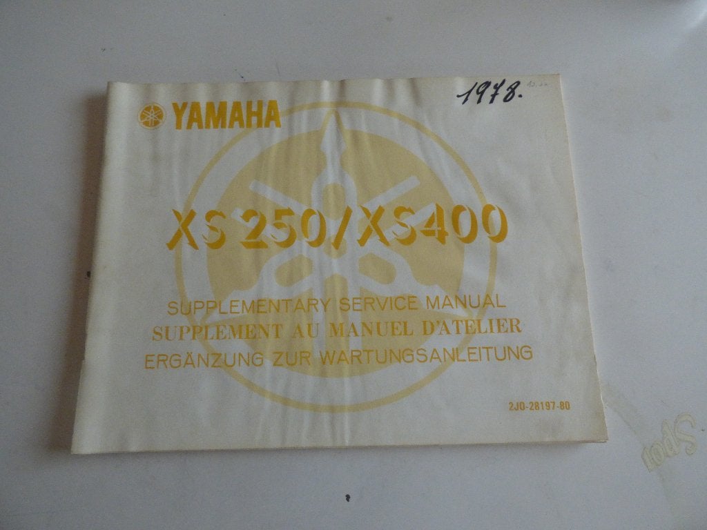 YAMAHA XS250/XS400 SERVICEHANDLEIDING (2J0-28197-80), Motoren, Ophalen of Verzenden, Yamaha
