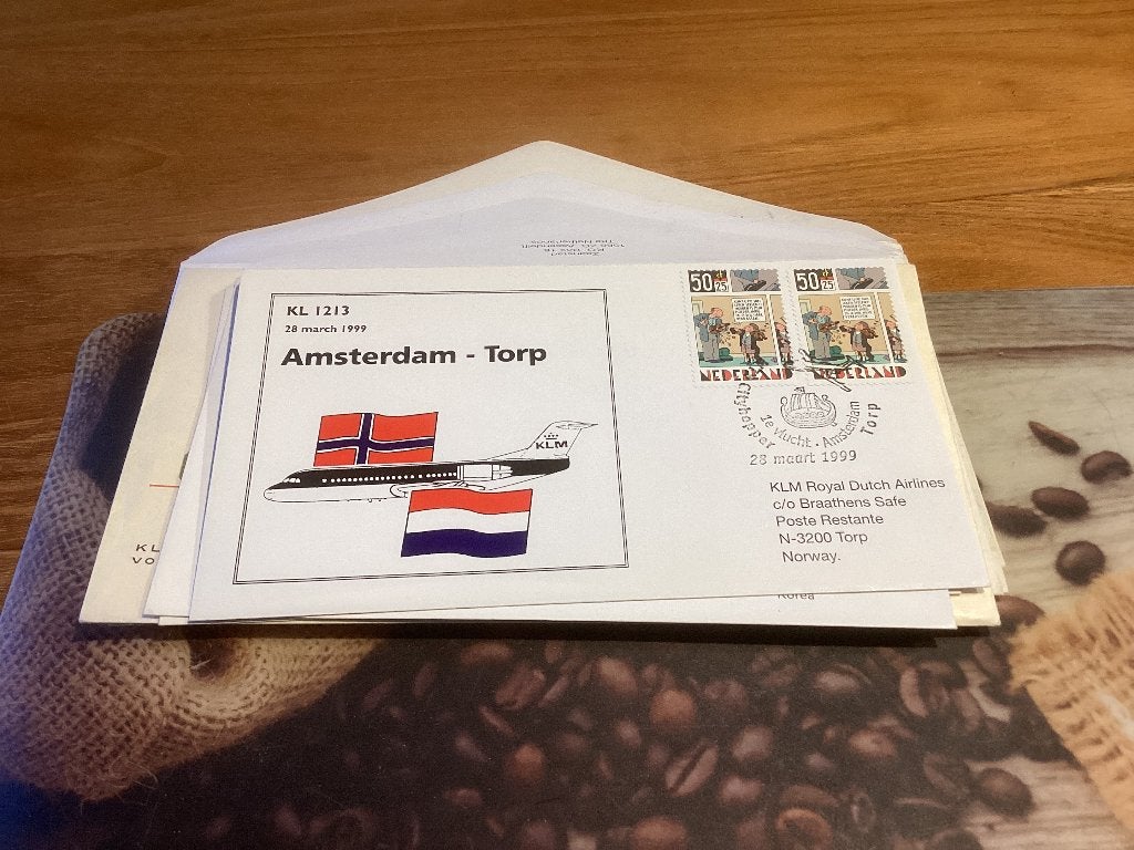 No4134 KLM Amsterdam Torp 23 maart 1999 klein formaat Neder, Postzegels en Munten, Ophalen of Verzenden, Onbeschreven, Nederland