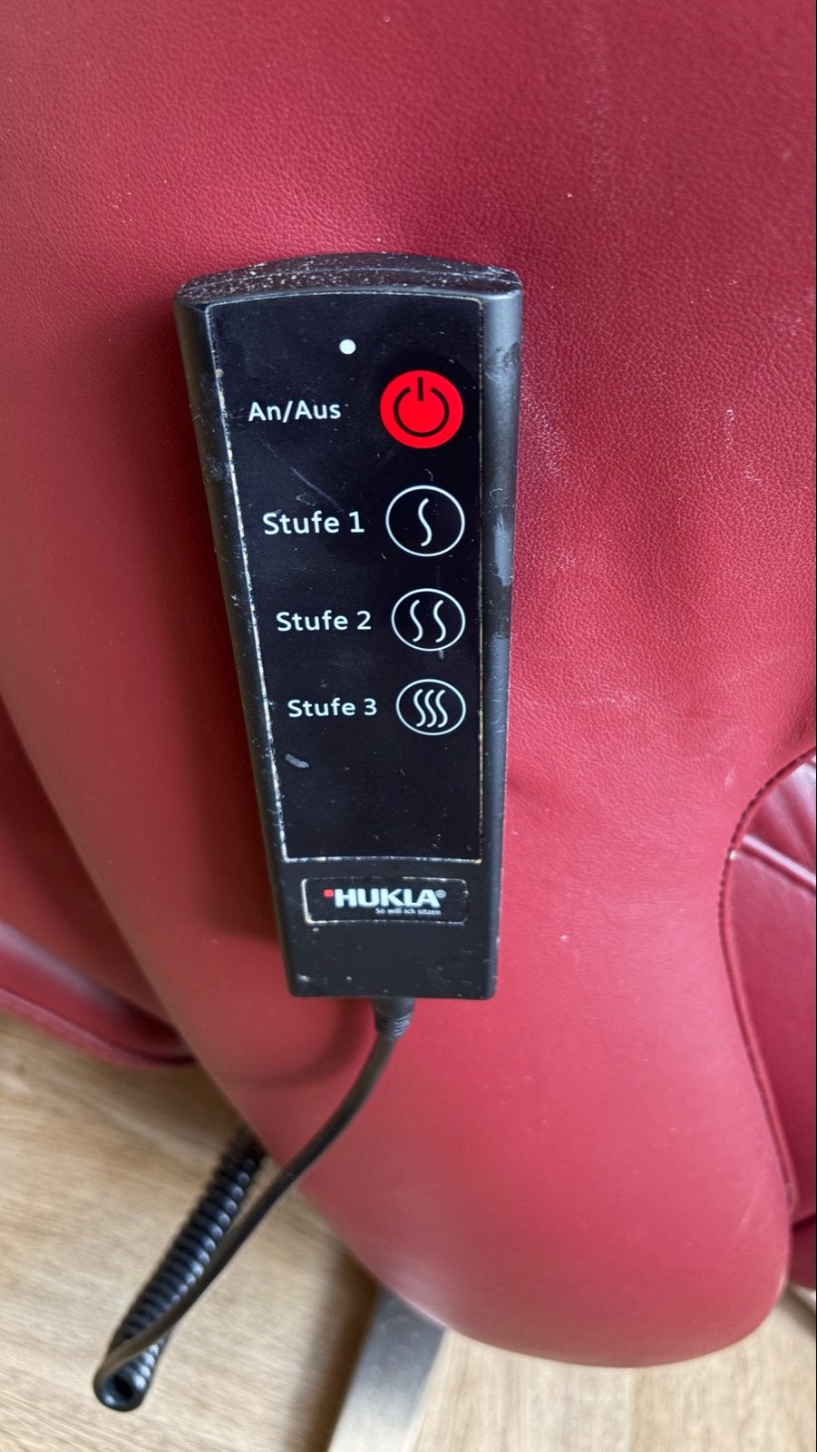 Foto 6 van Sta op Hukla Relaxfauteuil - Rood Leer met Verwarming