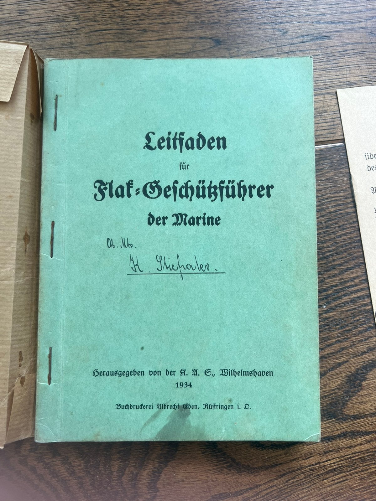 WO2 Duits Kriegsmarine voorschrift 8,8 cm flak etc op naam, Verzenden, Duitsland, Marine