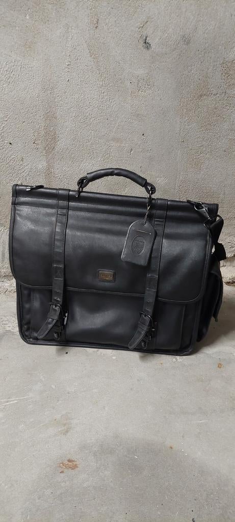 Uitgebreide luxe tas van solidex zwart schoudertas laptoptas, Ophalen of Verzenden, Zo goed als nieuw, Zwart, Leer