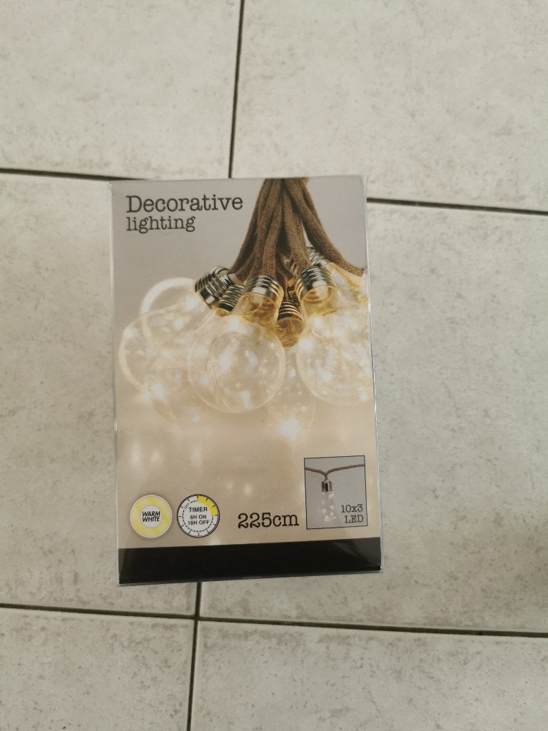 Decoratieve verlichting touw met 10 led bollen, Ophalen of Verzenden, Nieuw