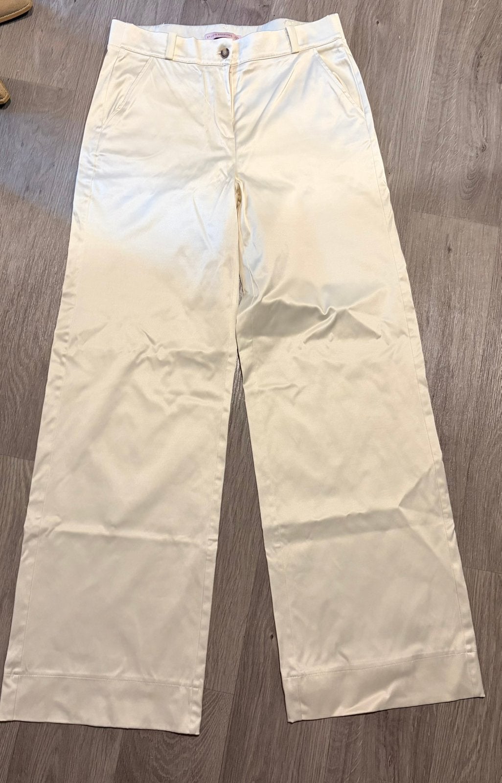 Off white satijnen Pantalon Studio Anneloes, Ophalen of Verzenden, Zo goed als nieuw, Maat 36 (S), Wit