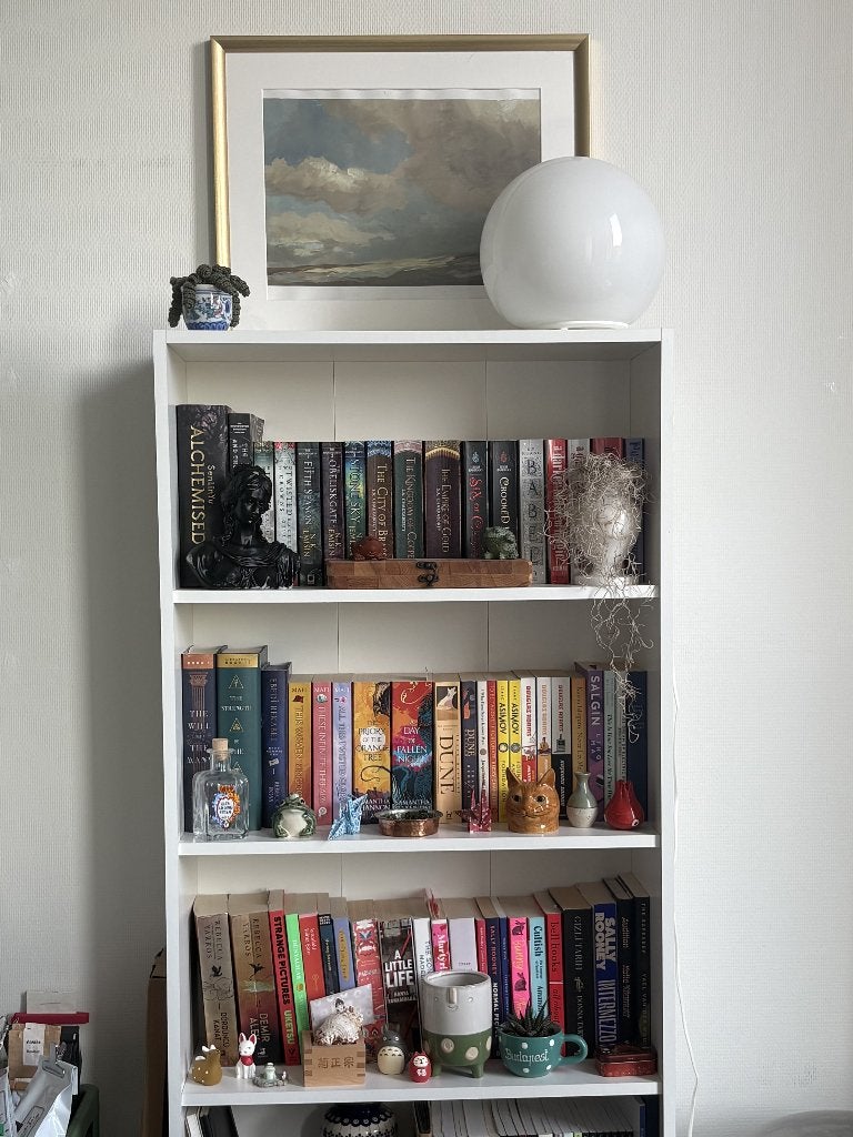 5 shelve bookcase, Huis en Inrichting, Kasten | Boekenkasten, Ophalen, Met plank(en), 50 tot 100 cm, Zo goed als nieuw