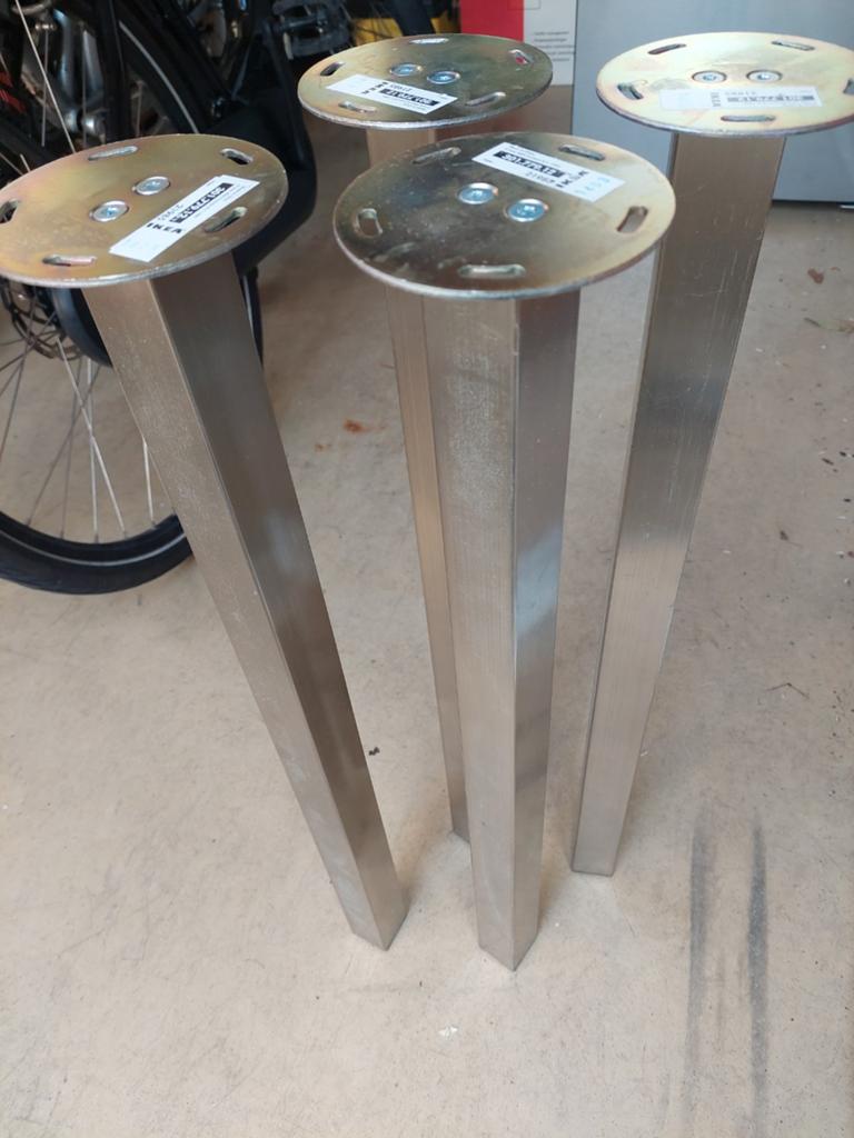 IKEA SJUNNE RVS Tafelpoot - 4 stuks, Huis en Inrichting, Tafelonderdelen, Ophalen, Tafelpoot, Minder dan 50 cm, Gebruikt
