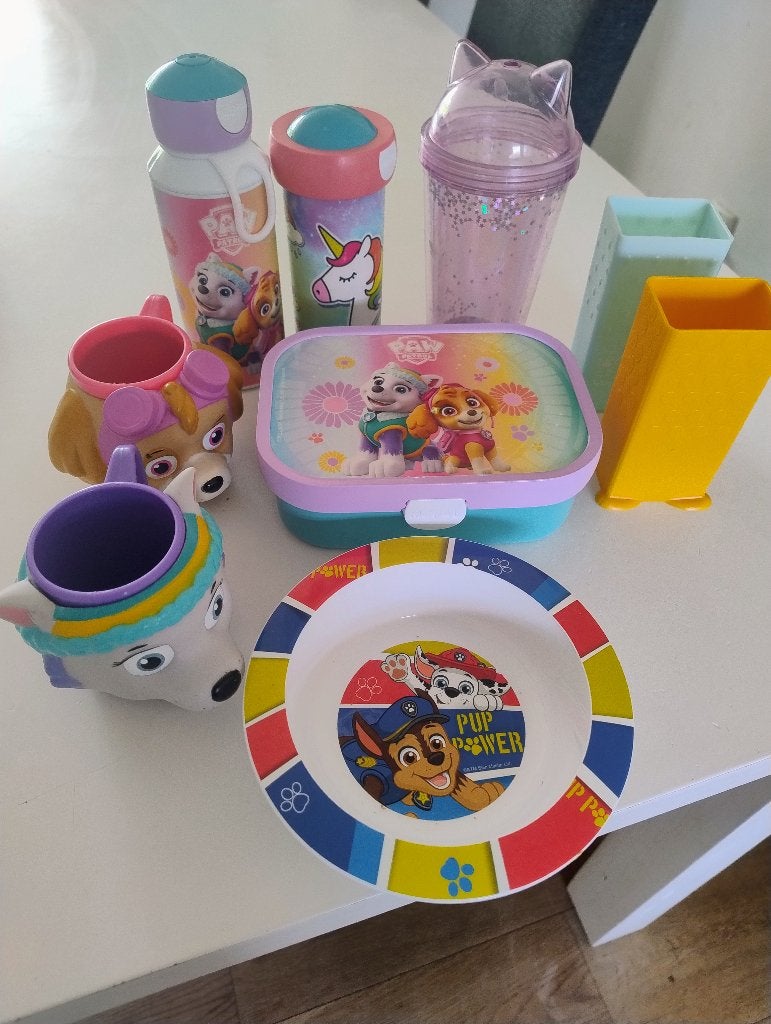 Mepal Paw Patrol lunchbox en school bekers, Ophalen of Verzenden, Zo goed als nieuw