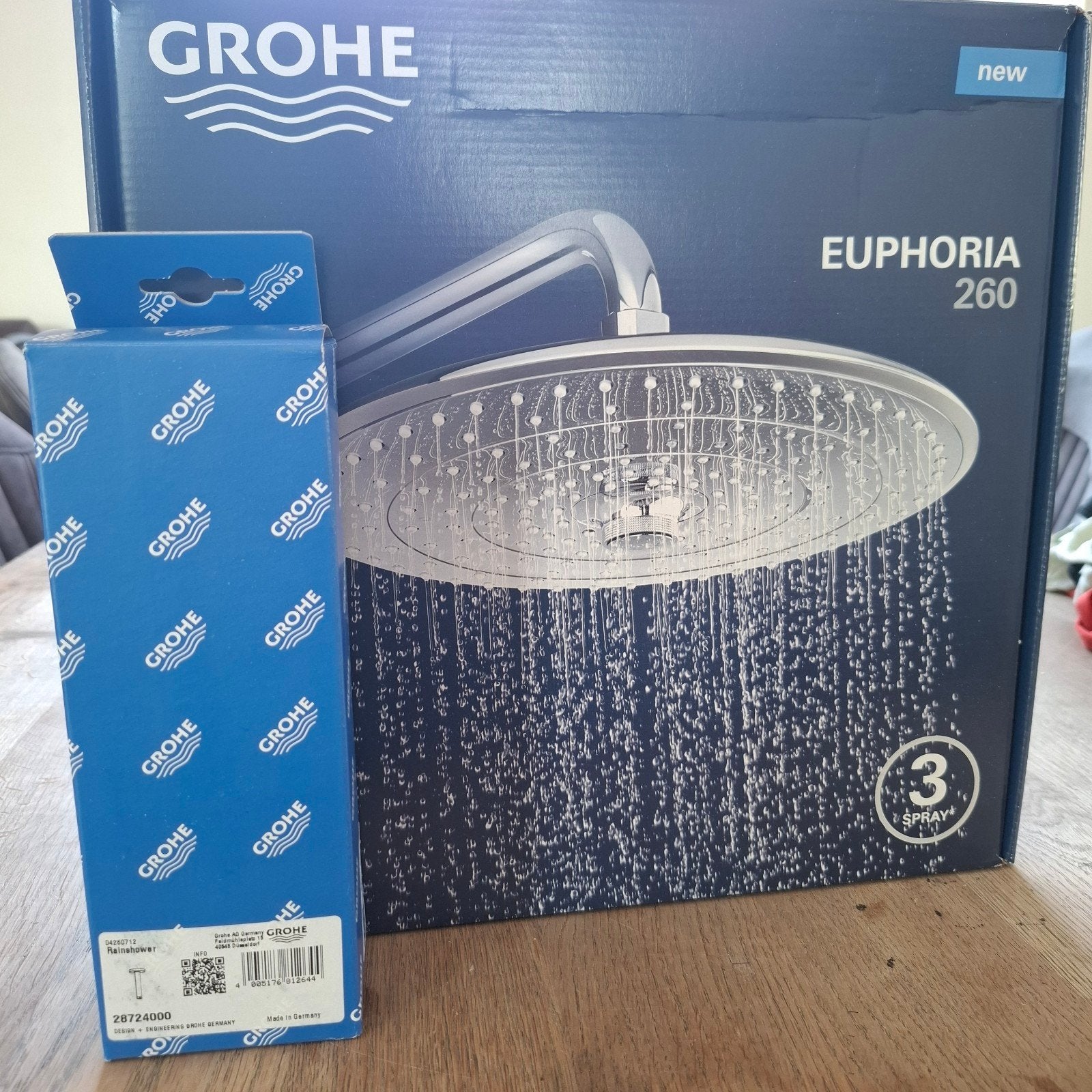 Nieuwe Grohe Euphoria 260 hoofddouchekop chroom (plafond), Ophalen of Verzenden, Nieuw, Met douche