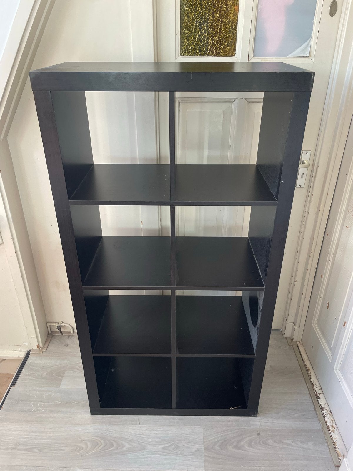 IKEA Kallax open kast, zwartbruin, 77x147 cm, Ophalen, Met plank(en), Gebruikt, 100 tot 150 cm