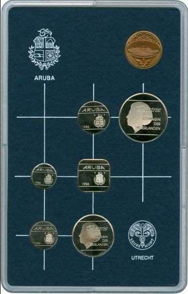 Aruba Muntset 1986 - Complete Set Koningin Beatrix, Ophalen of Verzenden, Zuid-Amerika, Setje