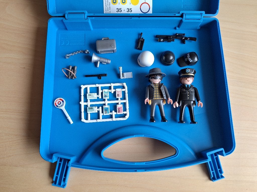 Playmobil politie set in koffertje 5891, Ophalen of Verzenden, Zo goed als nieuw, Figuren
