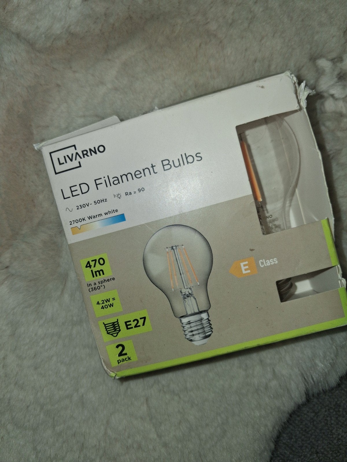 LIVARNO LED Filament Lampen E27, 4.2W (40W equivalent), 2-pa, Ophalen of Verzenden