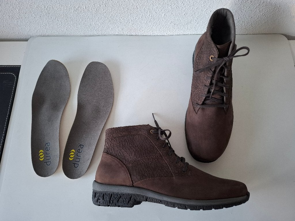 Durea maat 41 bredere voeten zwarte veter boots schoenen, Durea, Verzenden, Zwart, Sneakers of Gympen