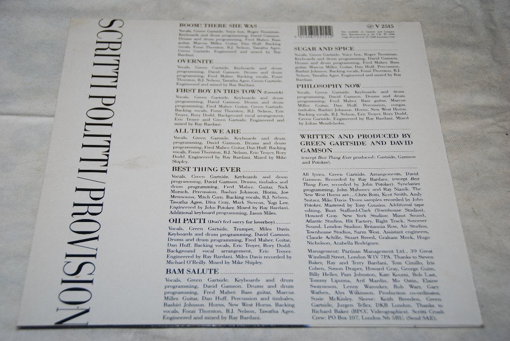 Scritti Politti – Provision LP Vinyl, LP, Gebruikt, Pop, 12 inch