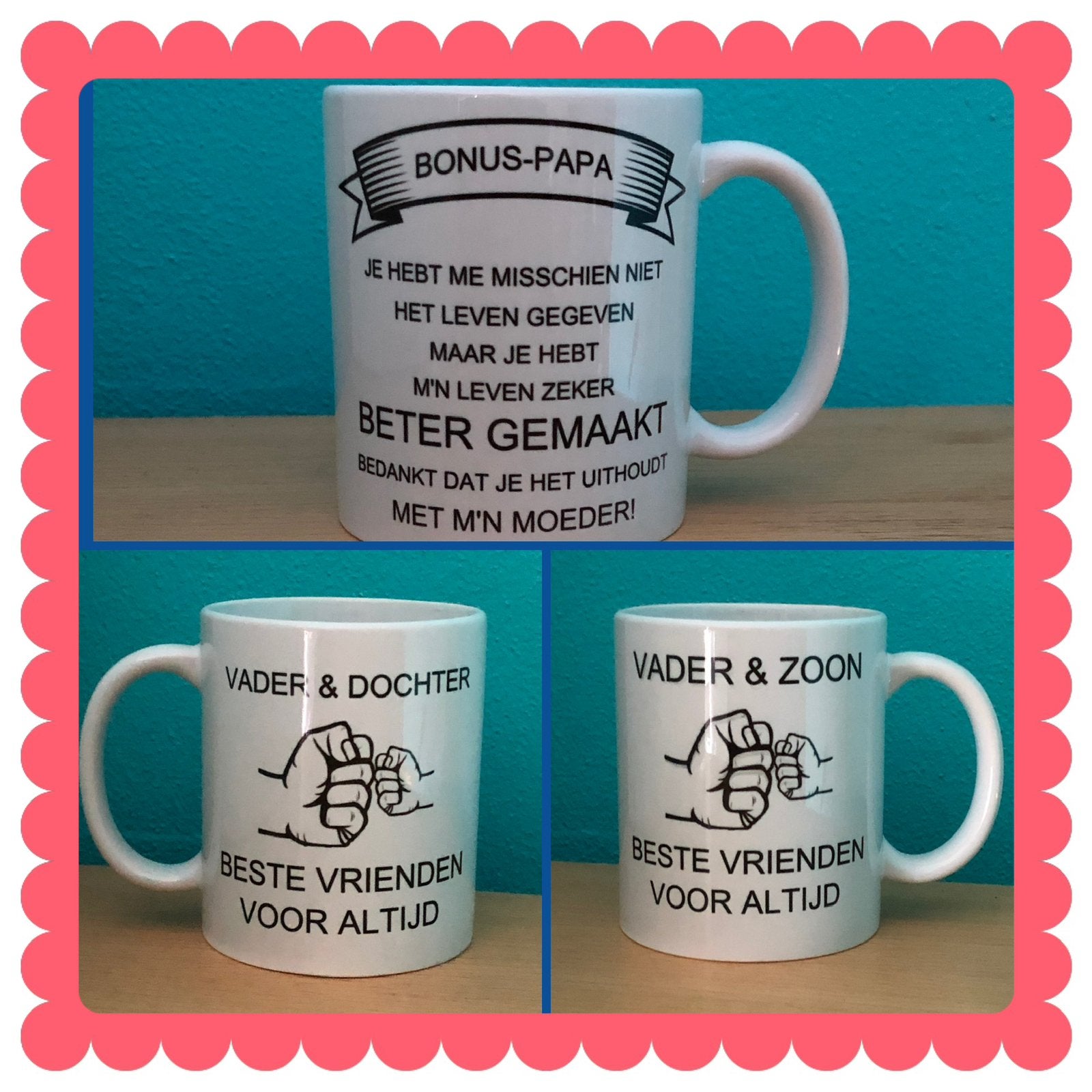 Gepersonaliseerde mokken met foto en of tekst, Keramiek, Nieuw, Ophalen of Verzenden, Overige stijlen
