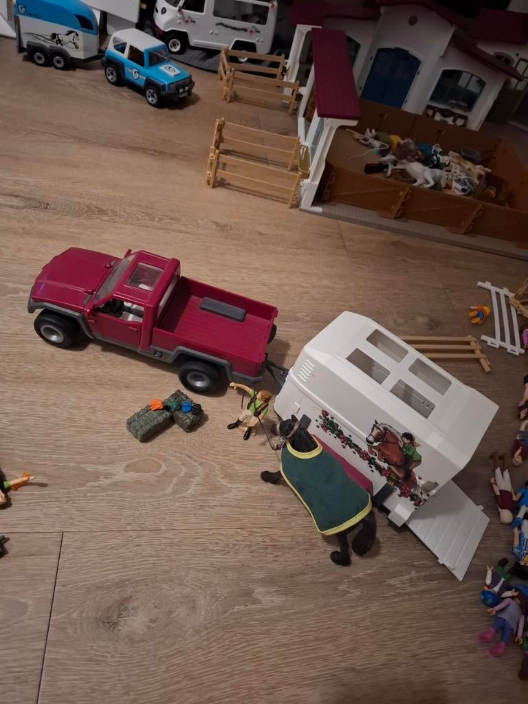 Schleich pick-up met trailer, Ophalen of Verzenden, Zo goed als nieuw