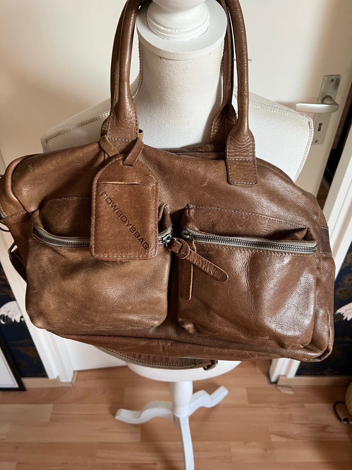Cowboybag leren tas bruin, Ophalen of Verzenden, Gebruikt, Bruin, Handtas