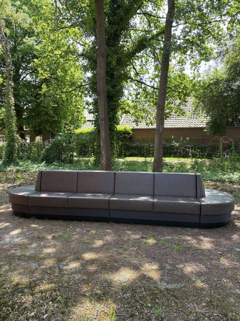 Vintage design loungebank – donkerbruin, Overige materialen, Ophalen of Verzenden, Zo goed als nieuw, Handelstraat 18 Boxmeer