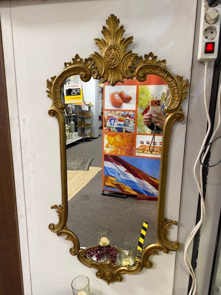 Spiegel met gouden barok lijst | 100cm x 50cm |