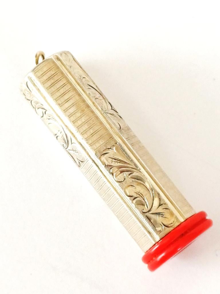 art deco zilver lippenstift met bakeliet, gekeurd, Antiek en Kunst, Ophalen of Verzenden, Zilver