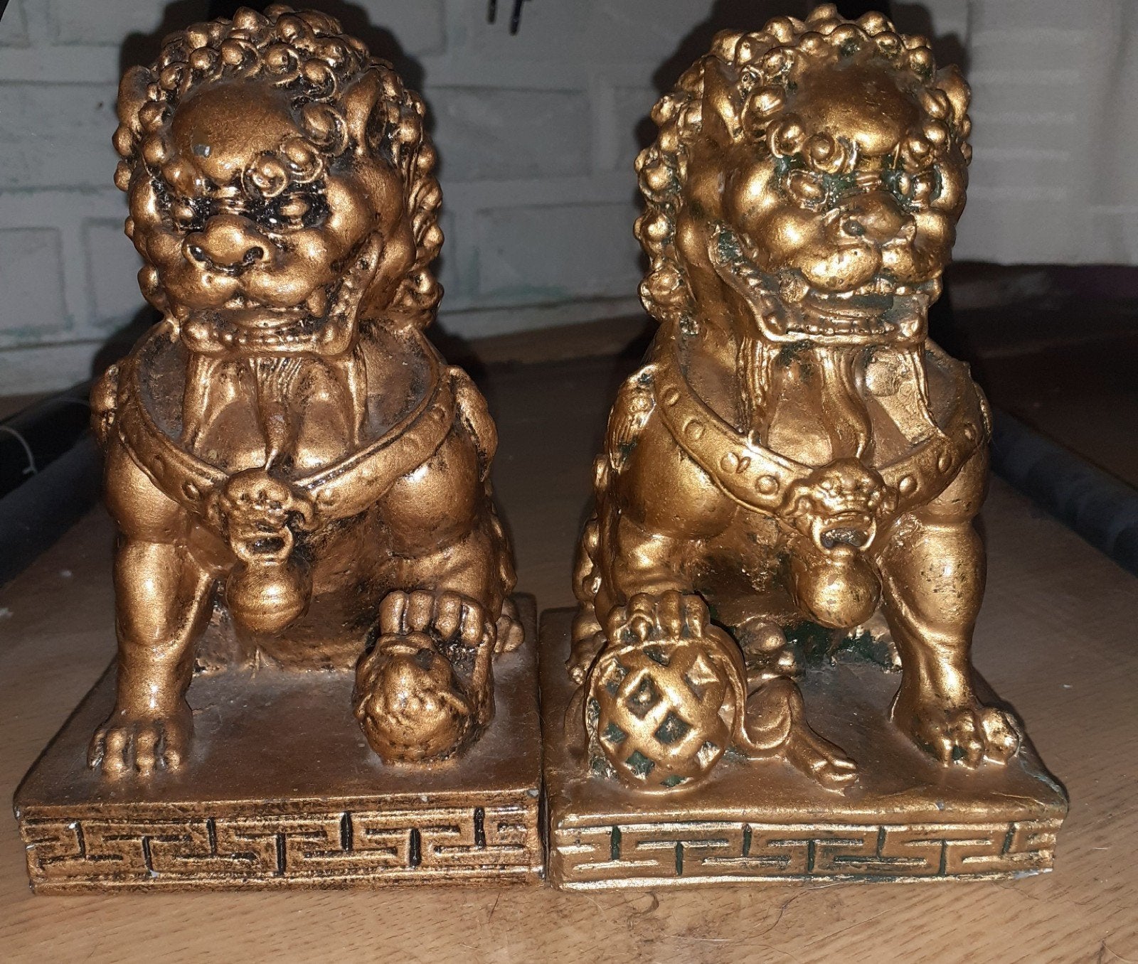 Set van 2 Foo Dogs (Fu-honden) - Bescherming & Geluk, Antiek en Kunst, Ophalen of Verzenden