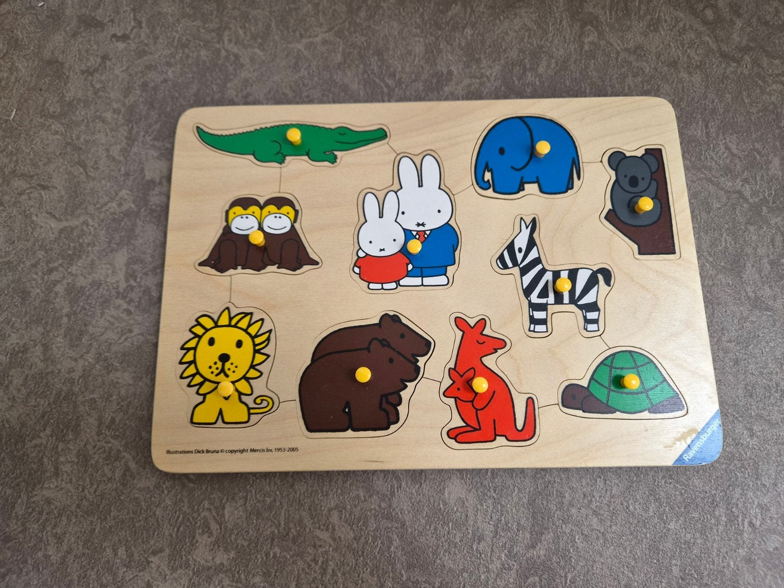 Houten Nijntje Puzzel - Dieren Thema, Kinderen en Baby's, Speelgoed | Kinderpuzzels, Gebruikt, 2 tot 4 jaar, Minder dan 10 stukjes