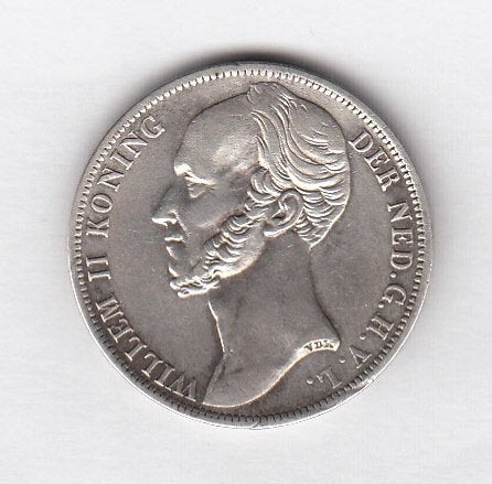 Willem II - 1 gulden 1848 mooie ZF+ - Sch.526, Postzegels en Munten, Munten | Nederland, Ophalen of Verzenden, Koning Willem II