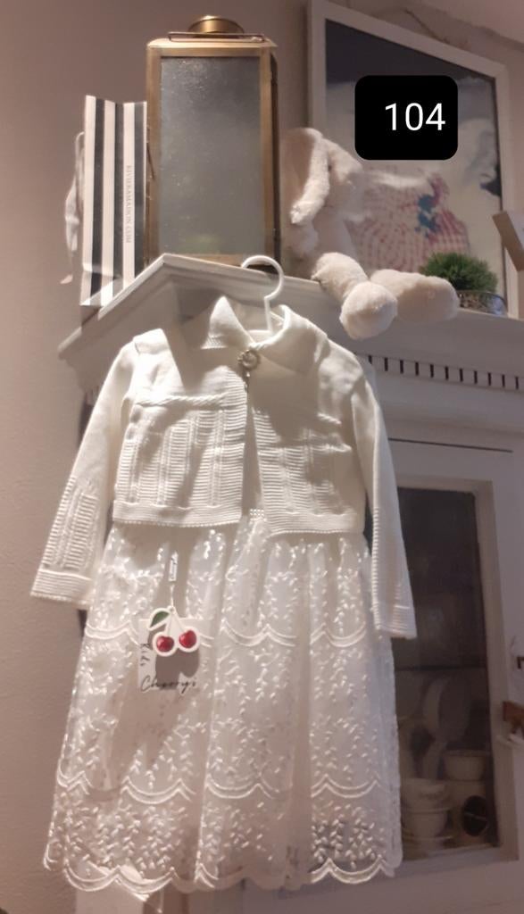Nieuwe witte jurk met vestje - Maat 104, Ophalen, Meisje, Nieuw, Cherry's