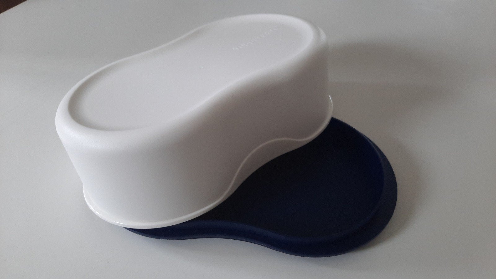 Tupperware nieuw boter brie doosje, Luchtdicht, Blauw, Botervloot, Nieuw