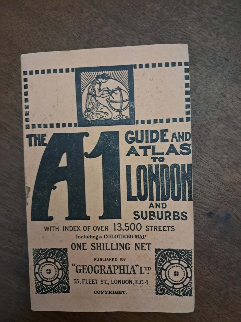 Antieke gids en Atlas London, Boeken, Gelezen, Overige atlassen, Verenigd Koninkrijk, Verzenden