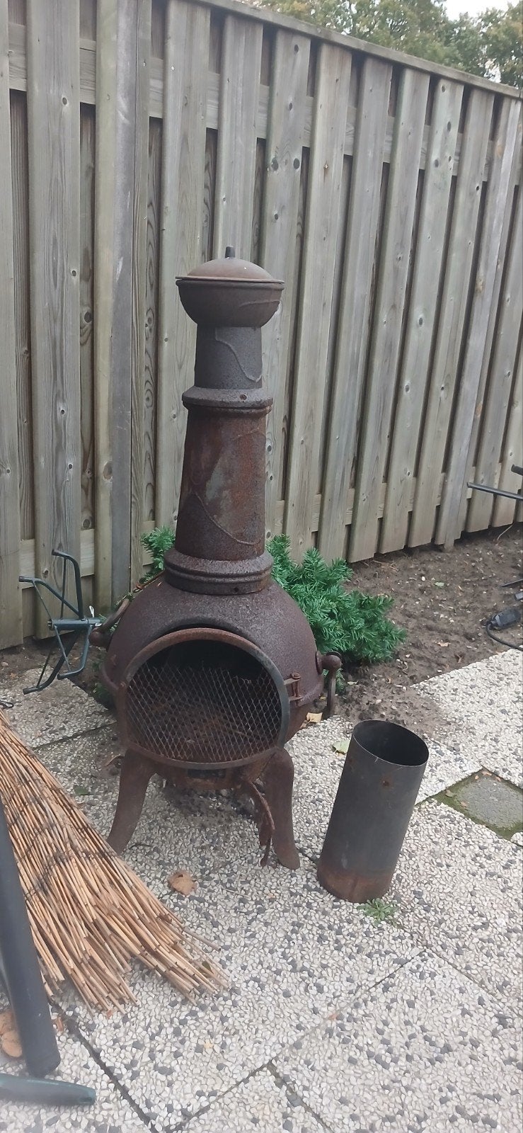 Gietijzeren terrashaard / tuinkachel - Rustiek, Tuin en Terras, Ophalen, Gebruikt