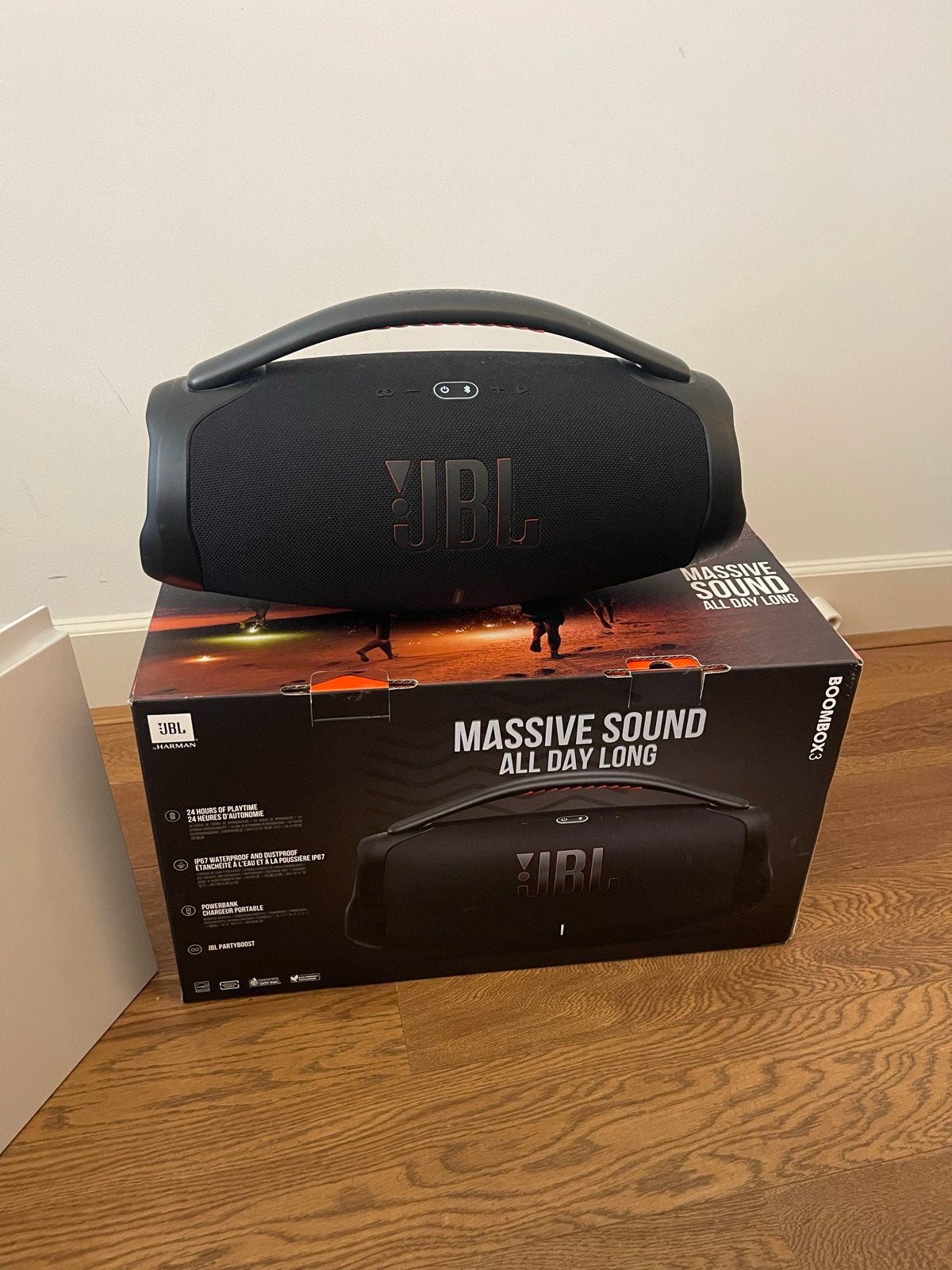 JBL Boombox 3 Draagbare Speaker - Zo goed als nieuw, Audio, Tv en Foto, Luidsprekers, Ophalen, JBL, Zo goed als nieuw, Draagbare speaker