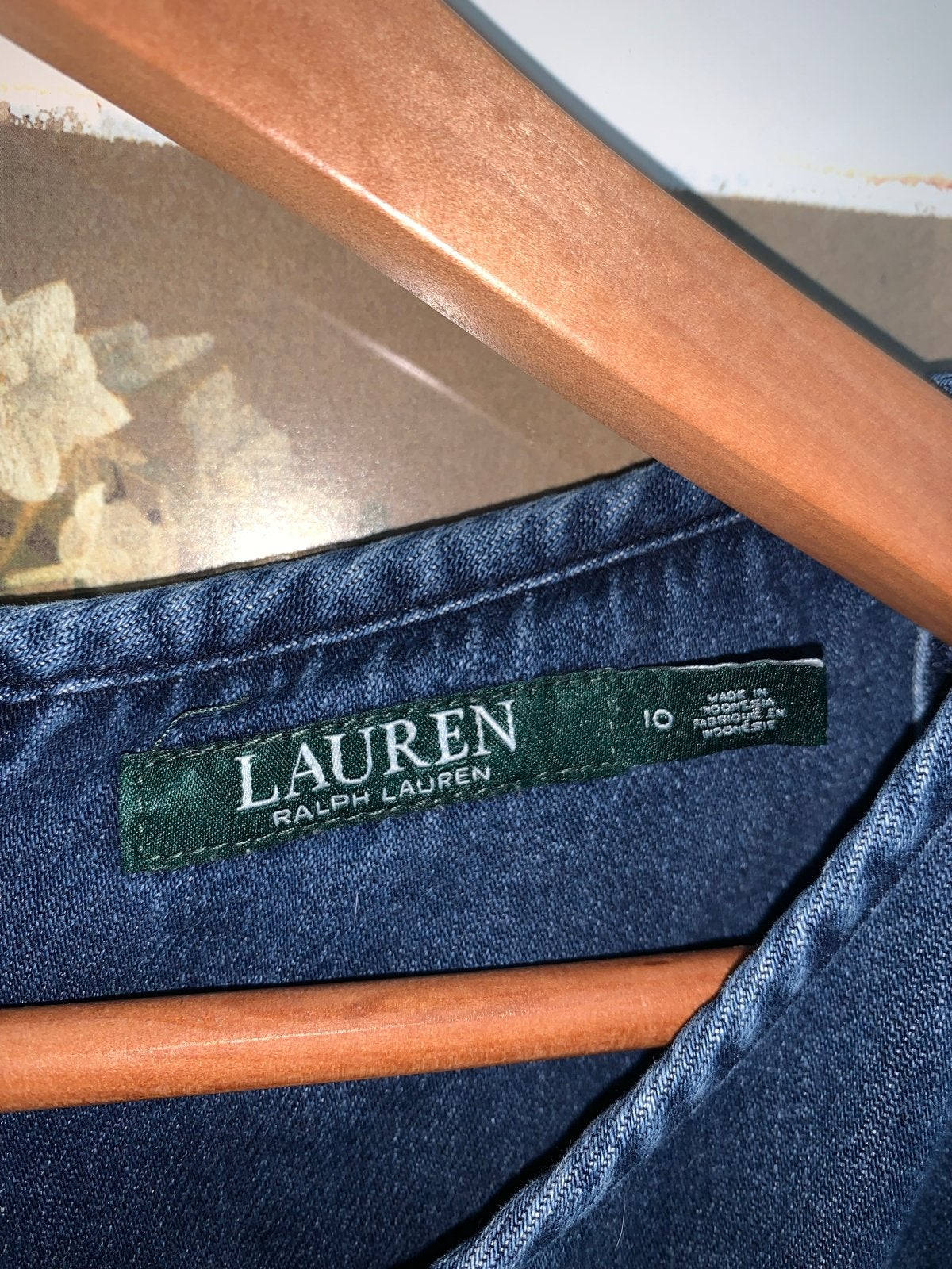 Ralph Lauren denim jurk maat 38/40 (M), Kleding | Dames, Ophalen of Verzenden, Zo goed als nieuw, Maat 38/40 (M), Blauw