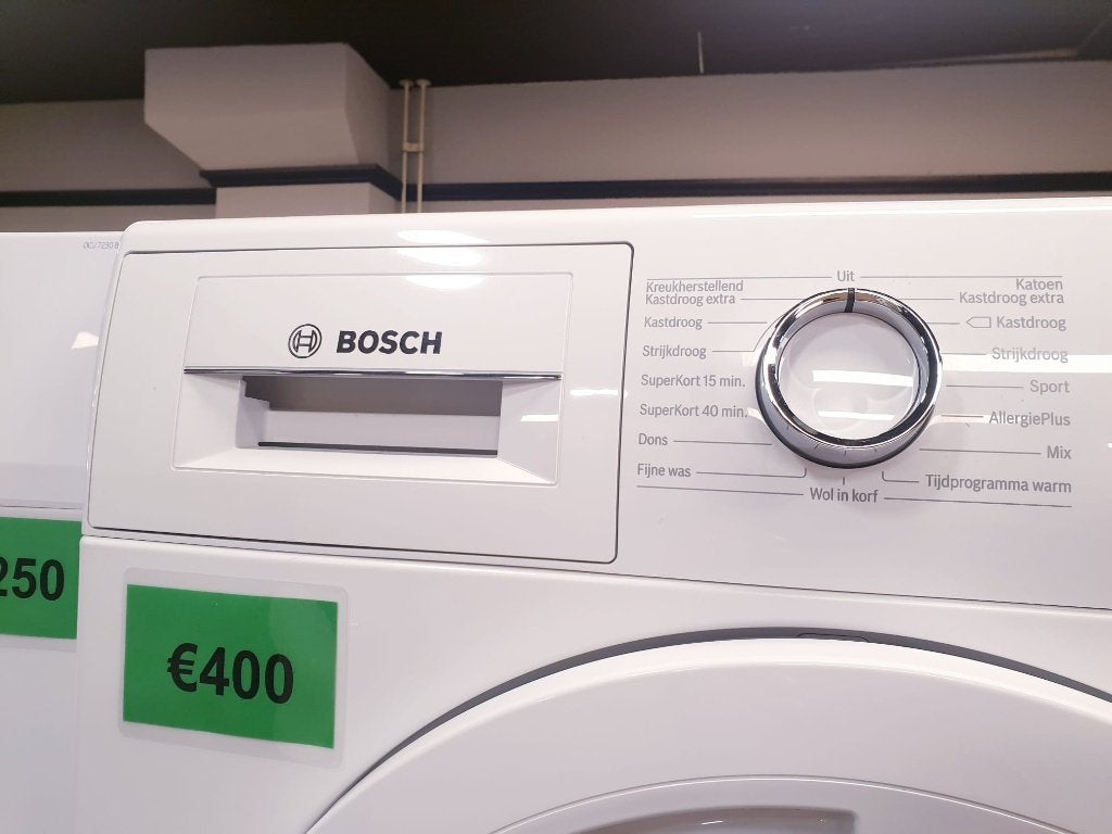 condens droger Bosch 7kg INC GARANTIE, Ophalen, 6 tot 8 kg, Anti-kreukfase, Zo goed als nieuw