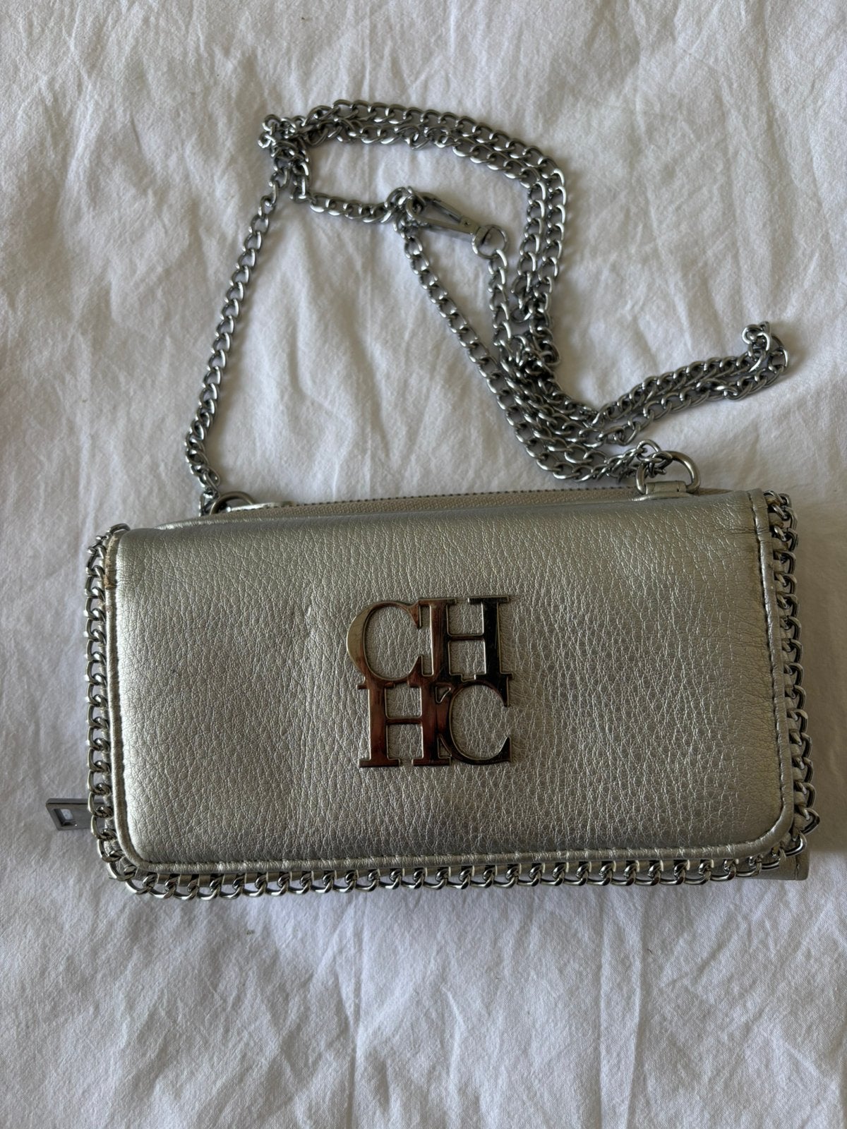 Zilverkleurig enveloppe tasje mer ketting, Ophalen of Verzenden, Zo goed als nieuw, Overige kleuren, Avondtasje