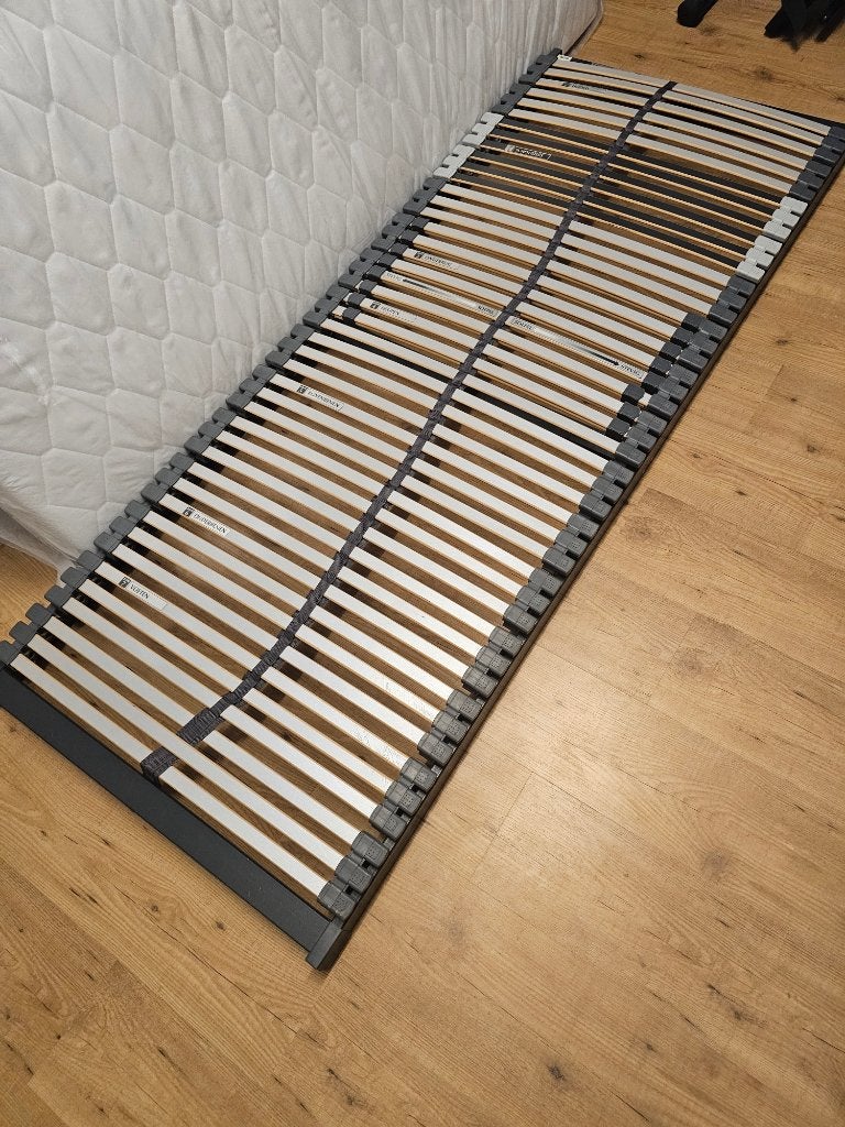 2x BossFlex Lattenbodems met nieuwe matrassen, Ophalen, Eenpersoons, Zo goed als nieuw, 80 cm