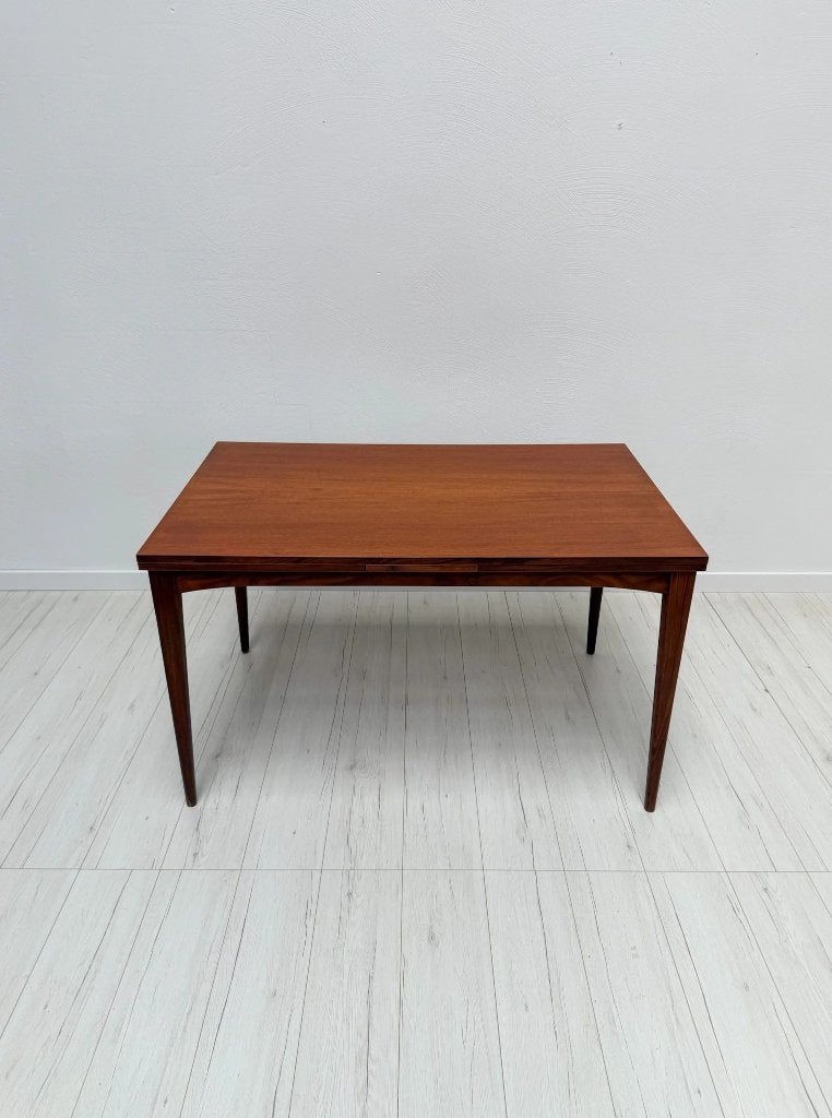 Scandinavische uitschuifbare teak eettafel vintage 60s