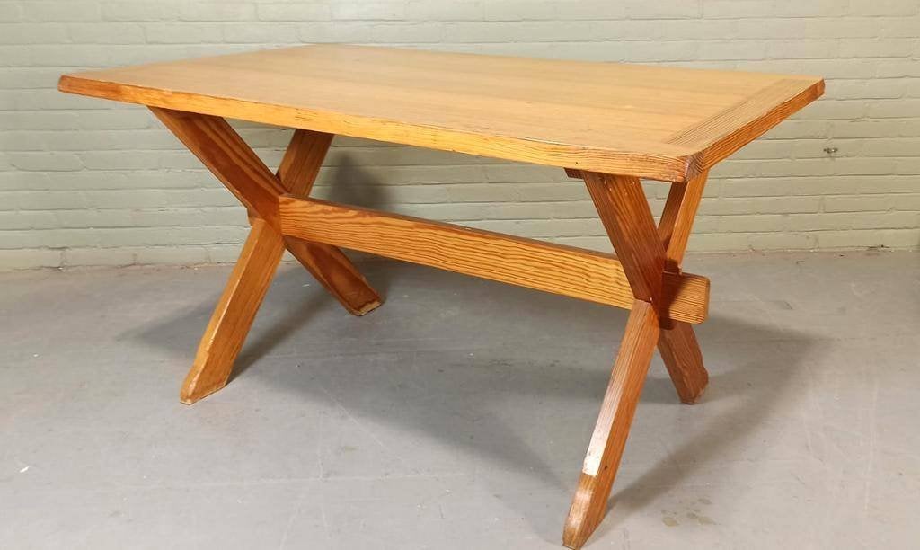 Vintage Scandinavisch Design Grenen Eettafel / Tafel, Ophalen, Tweedehands, Hout, Tweedehands