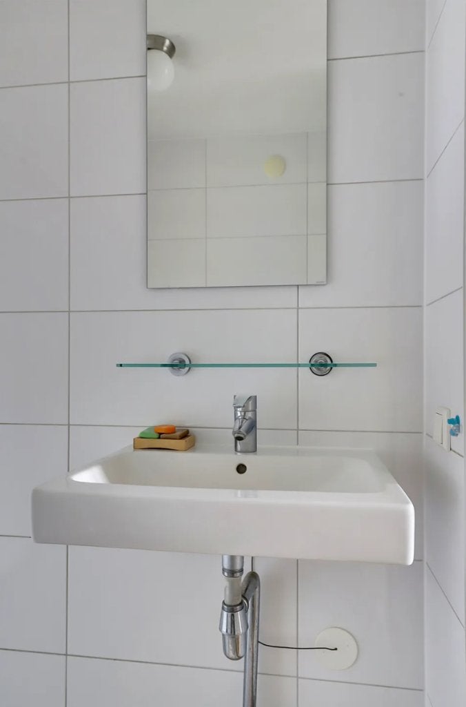 Sphinx wastafel met Grohe kraan en sifon – 48,5 x 60,5 cm, Ophalen of Verzenden, Gebruikt, Wastafel