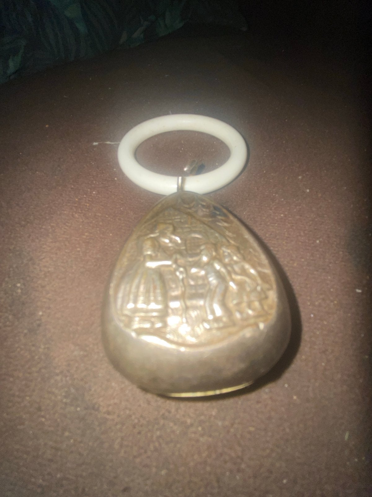 Antieke Zilveren Rammelaar met Bijtring, Ophalen, Zilver