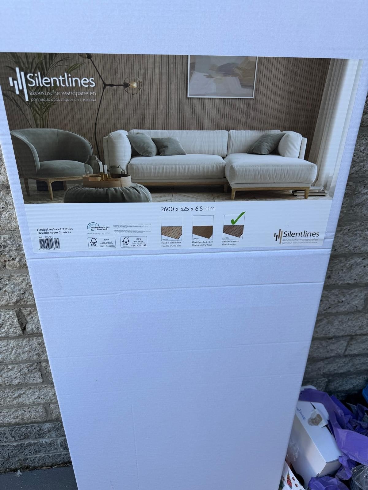 Silentlines akoestische wandpanelen - Flexibel walnoot, Hout, Nieuw, Bruin, Wandbord of Wandpaneel
