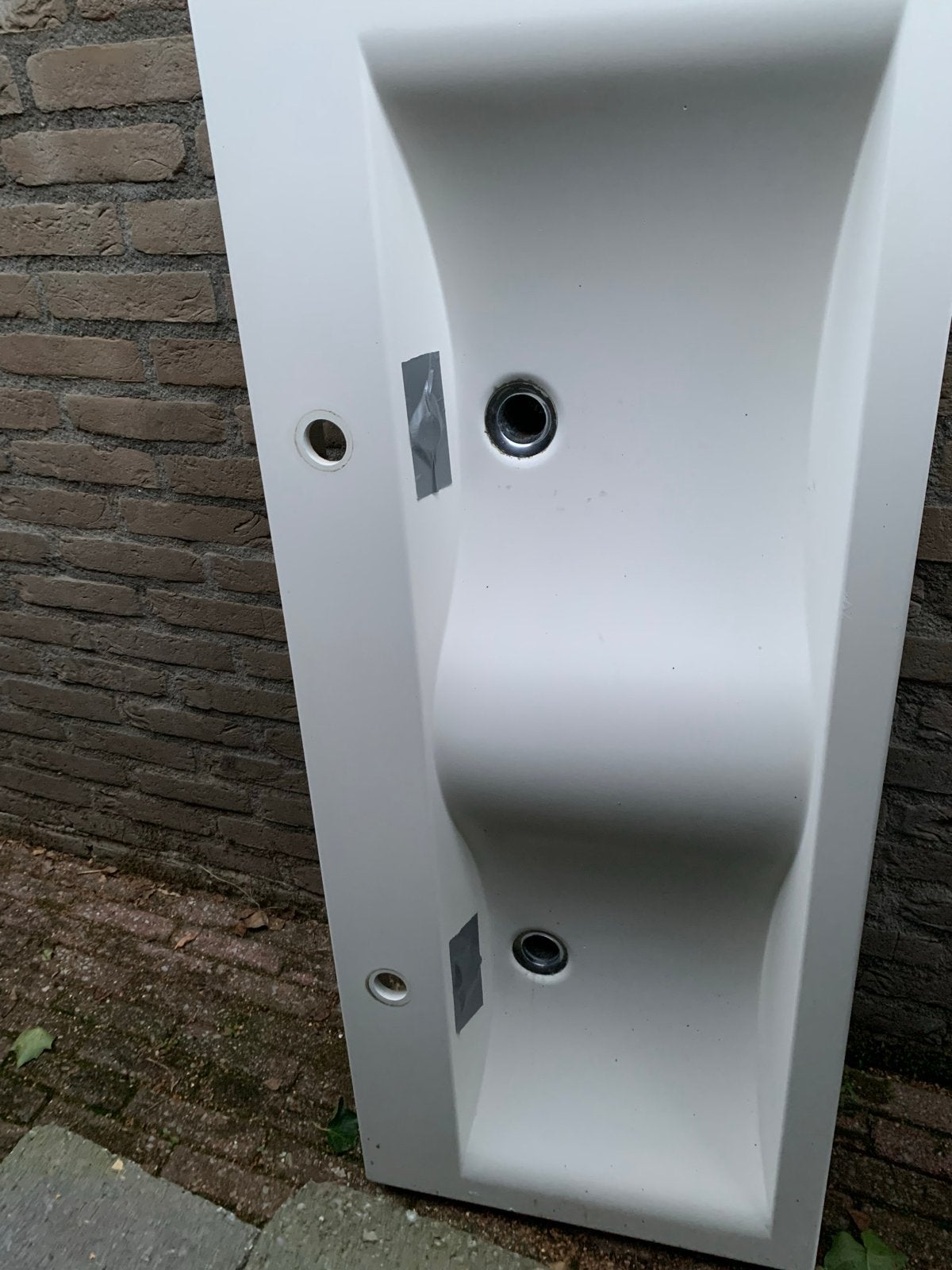 Detremmerie Fabian dubbele wastafel 120x50 cm wit, Ophalen, Gebruikt, Wastafel