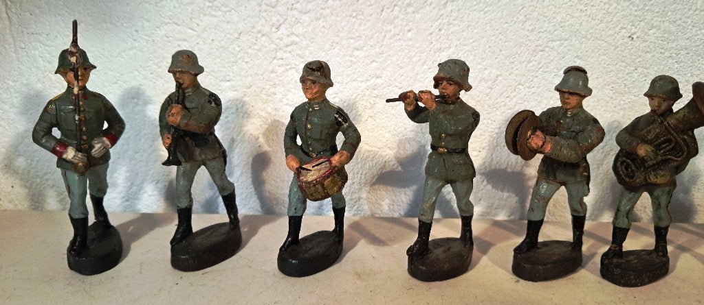 militair 8 x elastolin duits muzikant soldaat, Antiek en Kunst, Antiek | Speelgoed, Ophalen of Verzenden
